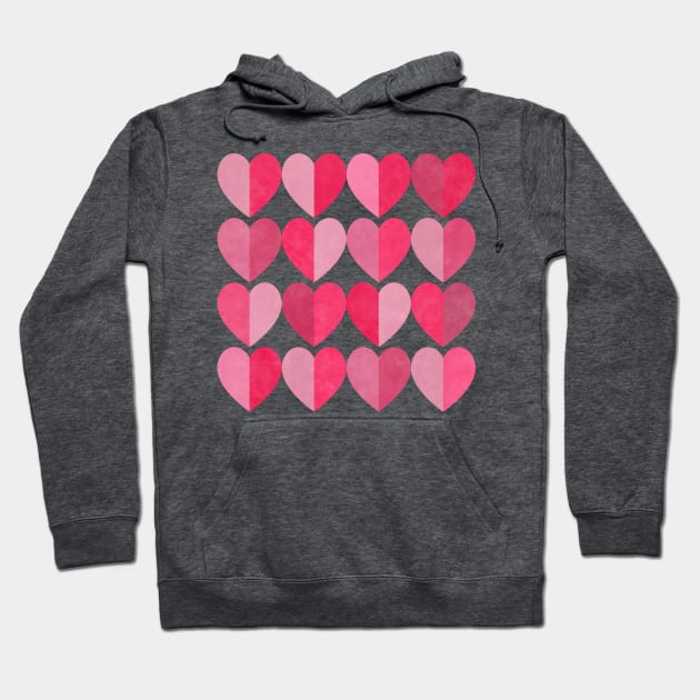 Shades of Love Pink Hearts Hoodie by FAROSSTUDIO